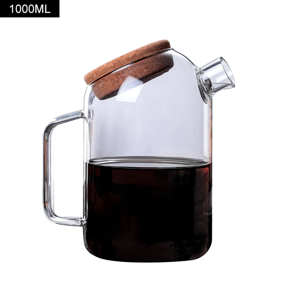 Transparent Glass Teapot Heat Resistant Large Kettle Glass Coffee Maker Tea Set Accessories for Offi