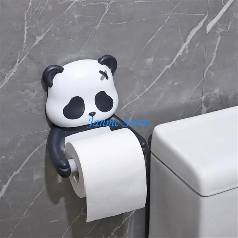 Resin Panda Toilet Roll Holder Tissue Holder for Easy Installation in Bathroom LX0C
