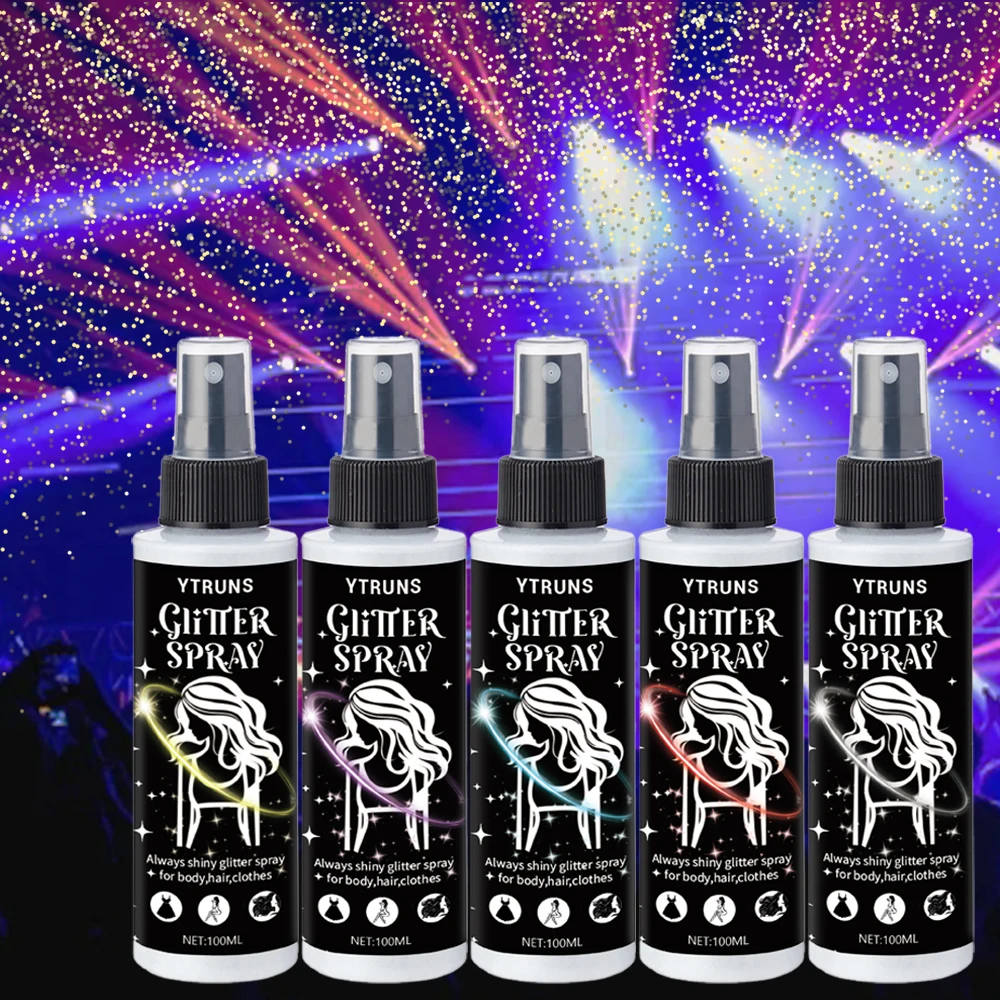 輝くグリッターハイライタースプレー - フェスティバル、パーティー、ナイトライフにぴったりの輝きを添える