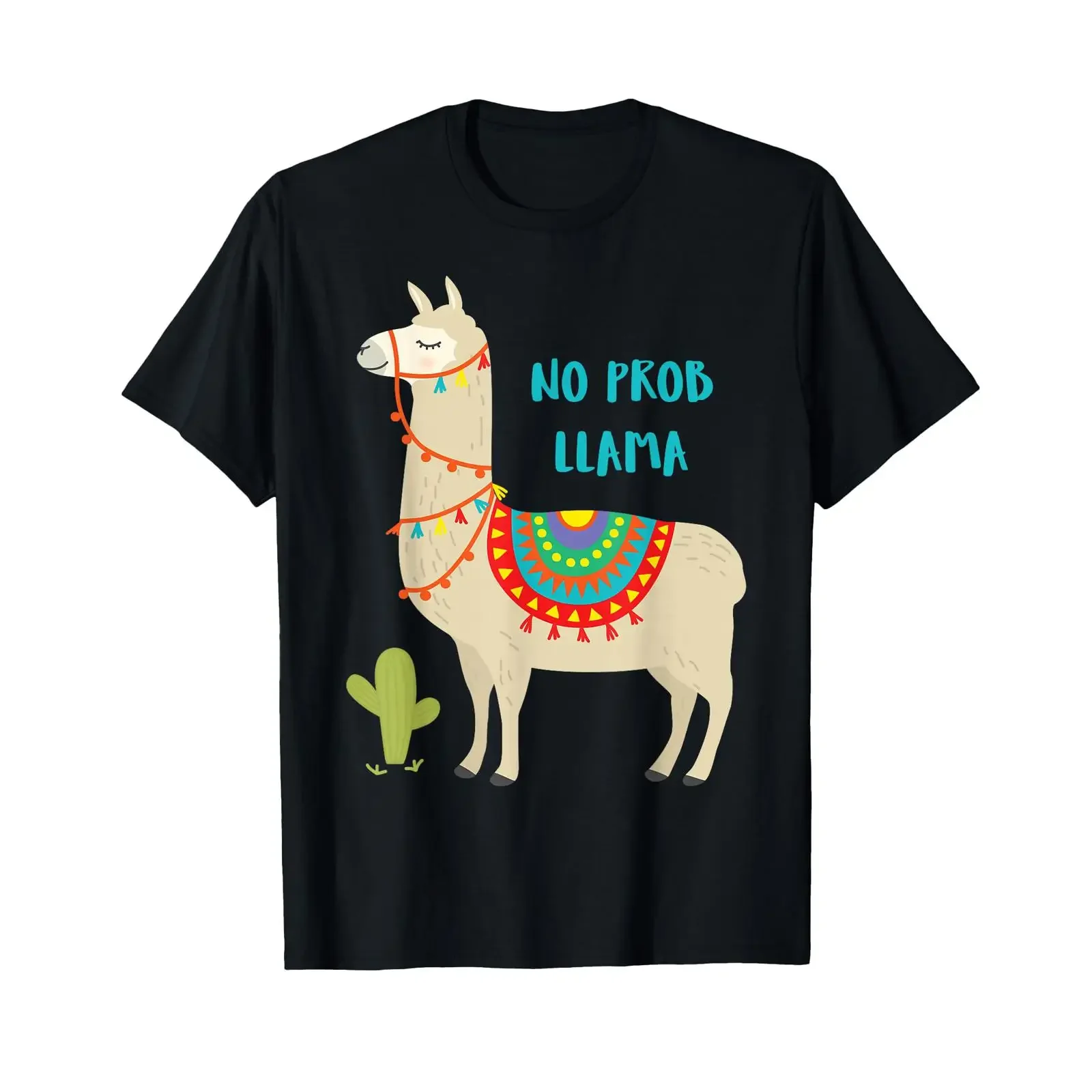 No Prob Llama Christmas Women Kids Girls Birthday T Shirt vintage Washed Stylish Versatile Slightly designer clothes fashion