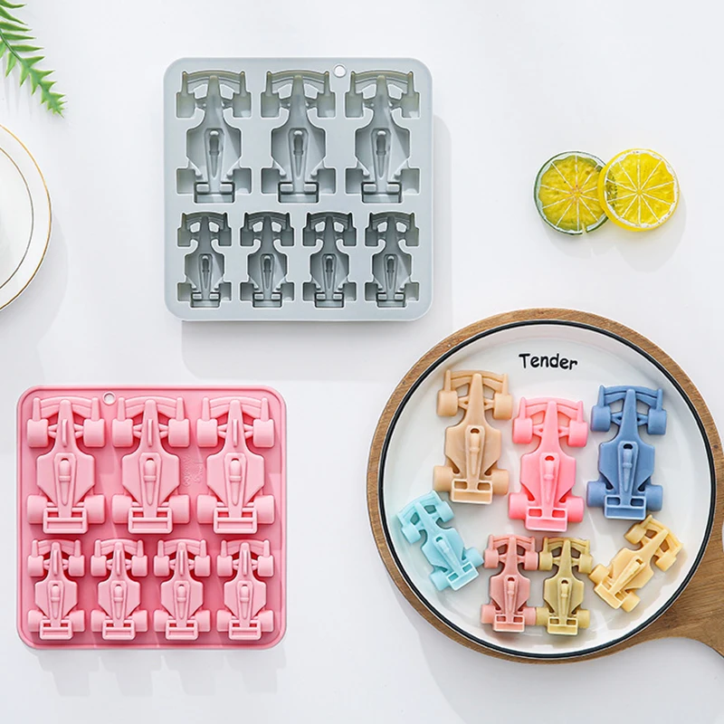 7 Cavity Racing Car Silicone Mold 3d Kart Mousse Fondant Chocolate Mould Ice Grid Epoxy Baking Resin Mold Cake Decorating Tools view 2