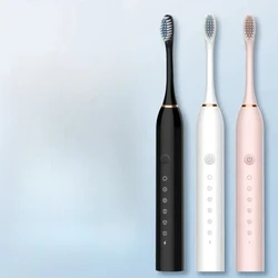 Couple Set Electric Ultrasonic Toothbrush Soft Bristles USB Charging Waterproof Adult Tooth Cleaner 6 Speed Modes Home Use