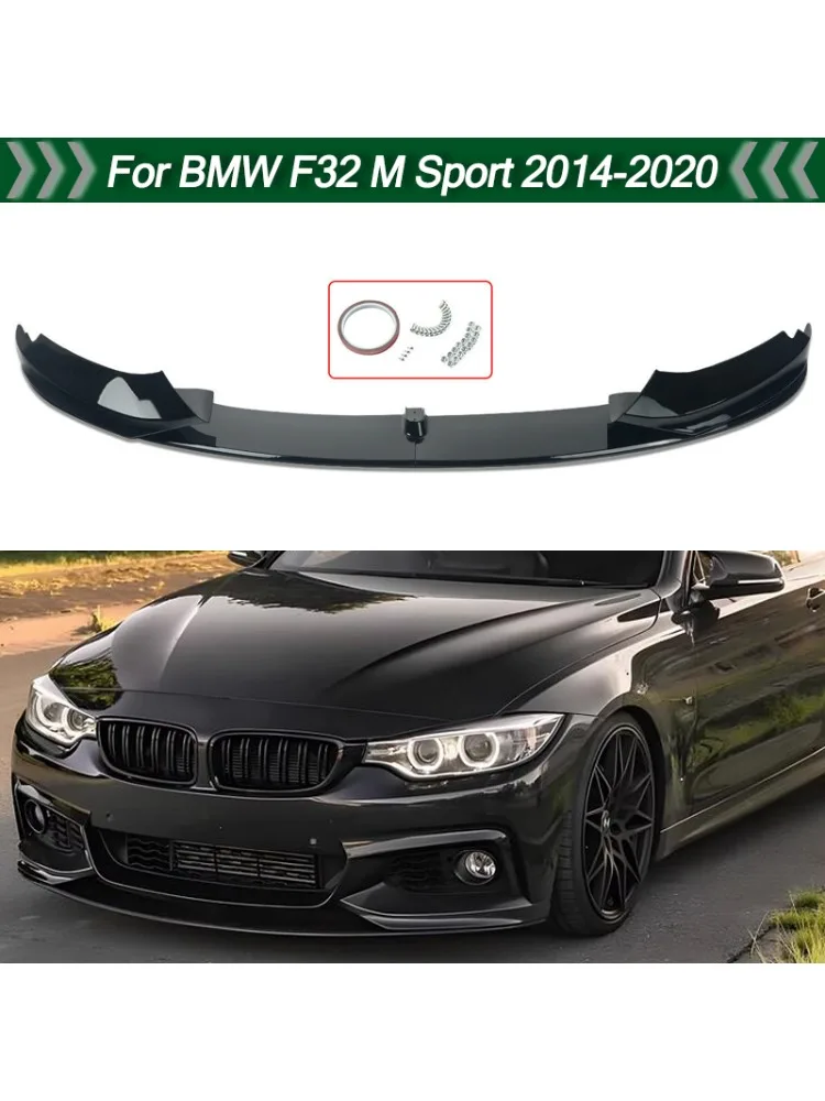 Błyszczący Czarny Splitter Przedniego Zderzaka Do BMW F32 F33 F36 Serii 4 M Sport 2014-2020, Spoilery Przedniego Zderzaka, Zestaw Karoserii Magickit — 2