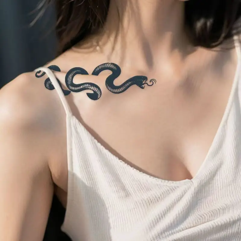 

Two Snakes Surround Herb Juice Tattoo Stickers Waterproof Semi-permanent Arm Men Women Temporary Fake Tattoos Lasting Cool Art