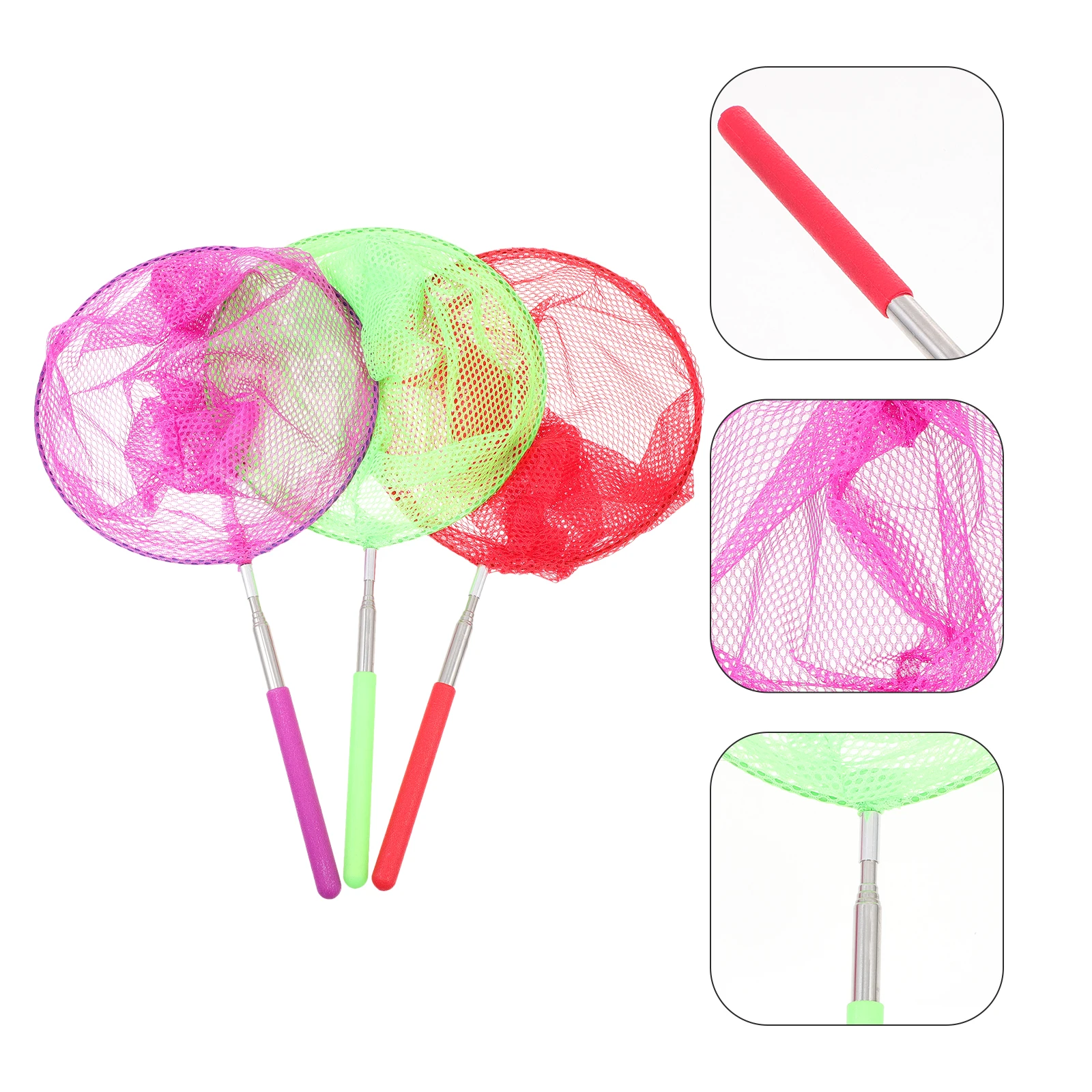 3 pezzi di cattura colorata rete elastica farfalle catcher per bambini insetti esplorazione di insetti attività estive all'aperto biologia