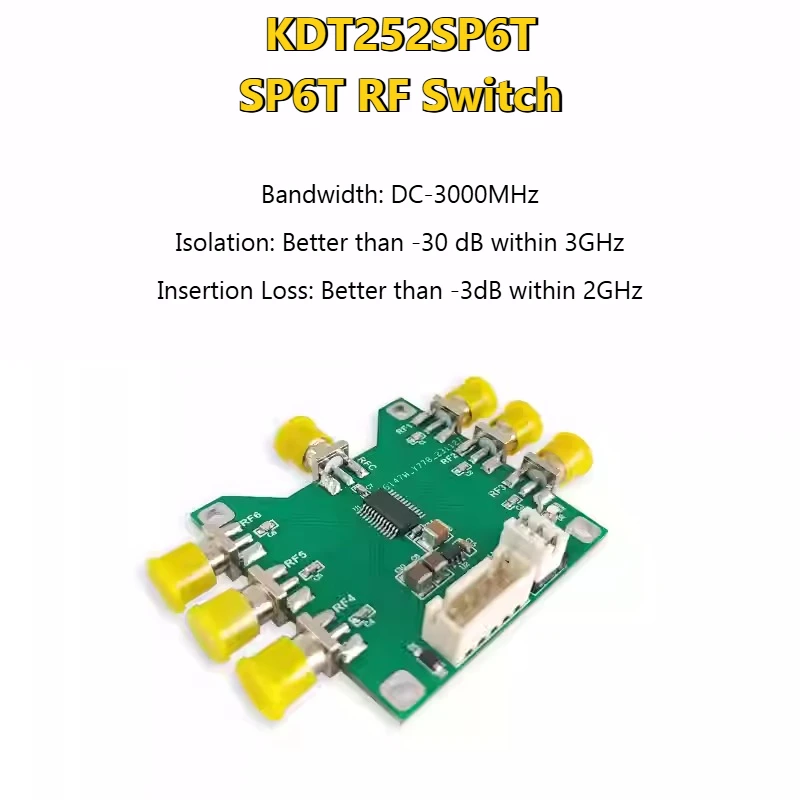 HMC252 LF-3GHz RF SP6 Switch, RF Switch, Non-reflective SP6T Switch RFID KDT252SP6T-027
