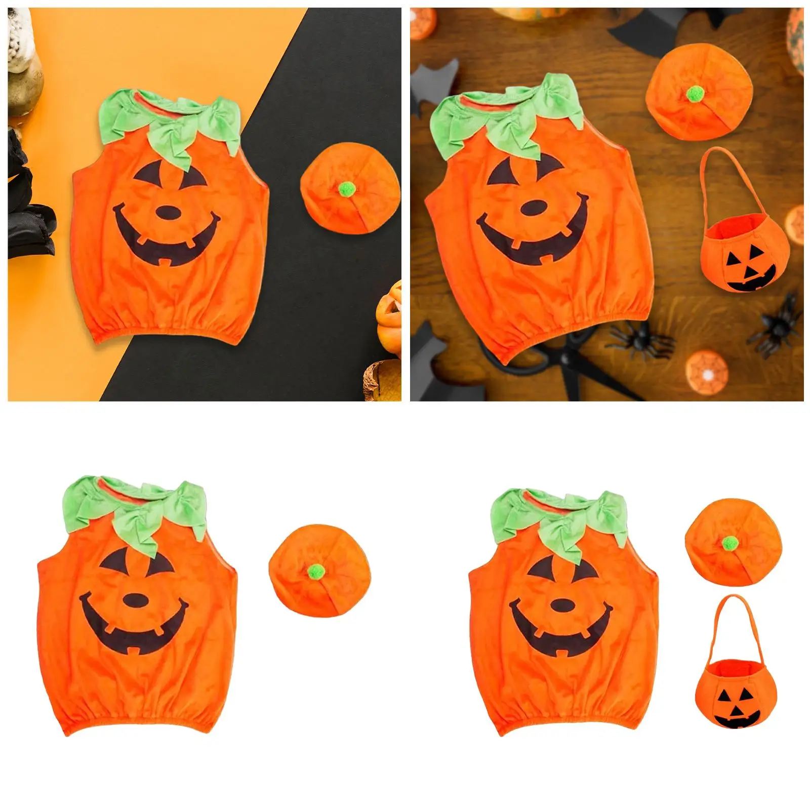 Baby Halloween Pumpkin Costume Cosplay for Role Play Party Supplies Dress up