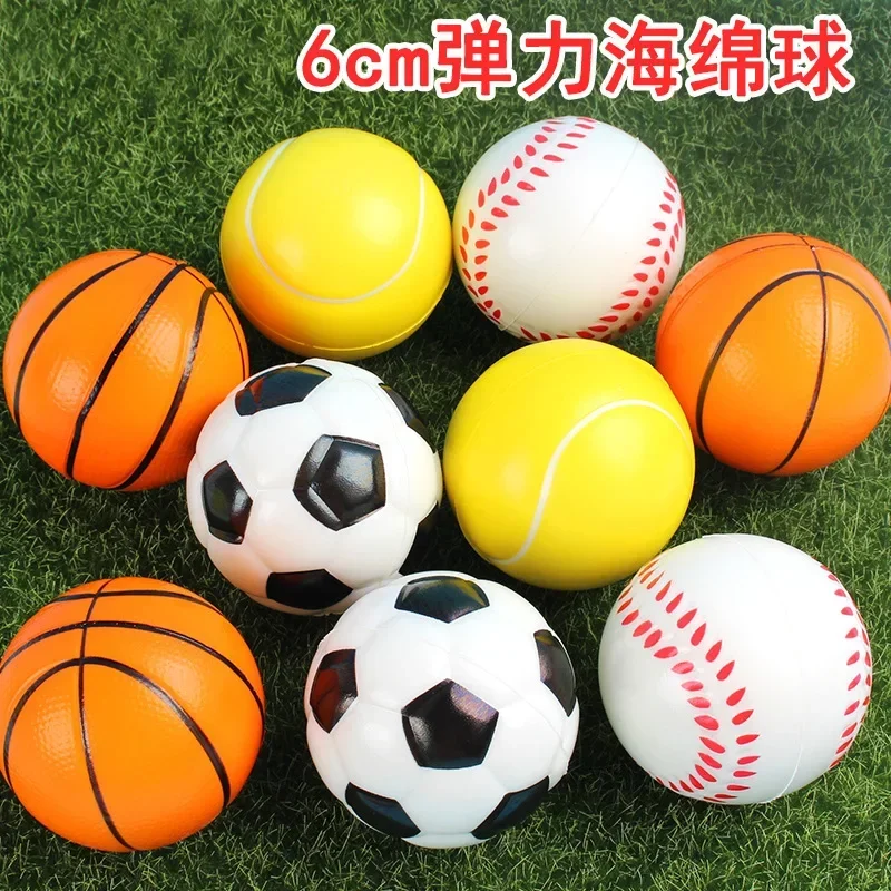Spugna in schiuma solida per bambini elastica da 6 cm palla basket calcio baseball tennis rilascio decompressione giocattoli da esterno all'ingrosso
