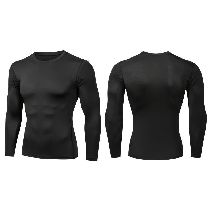 Mens Compression Running T-Shirt Fitness Tight Long Sleeve Sport Tshirt Training Jogging Shirts Gym Sportswear Quick Dry Clothes