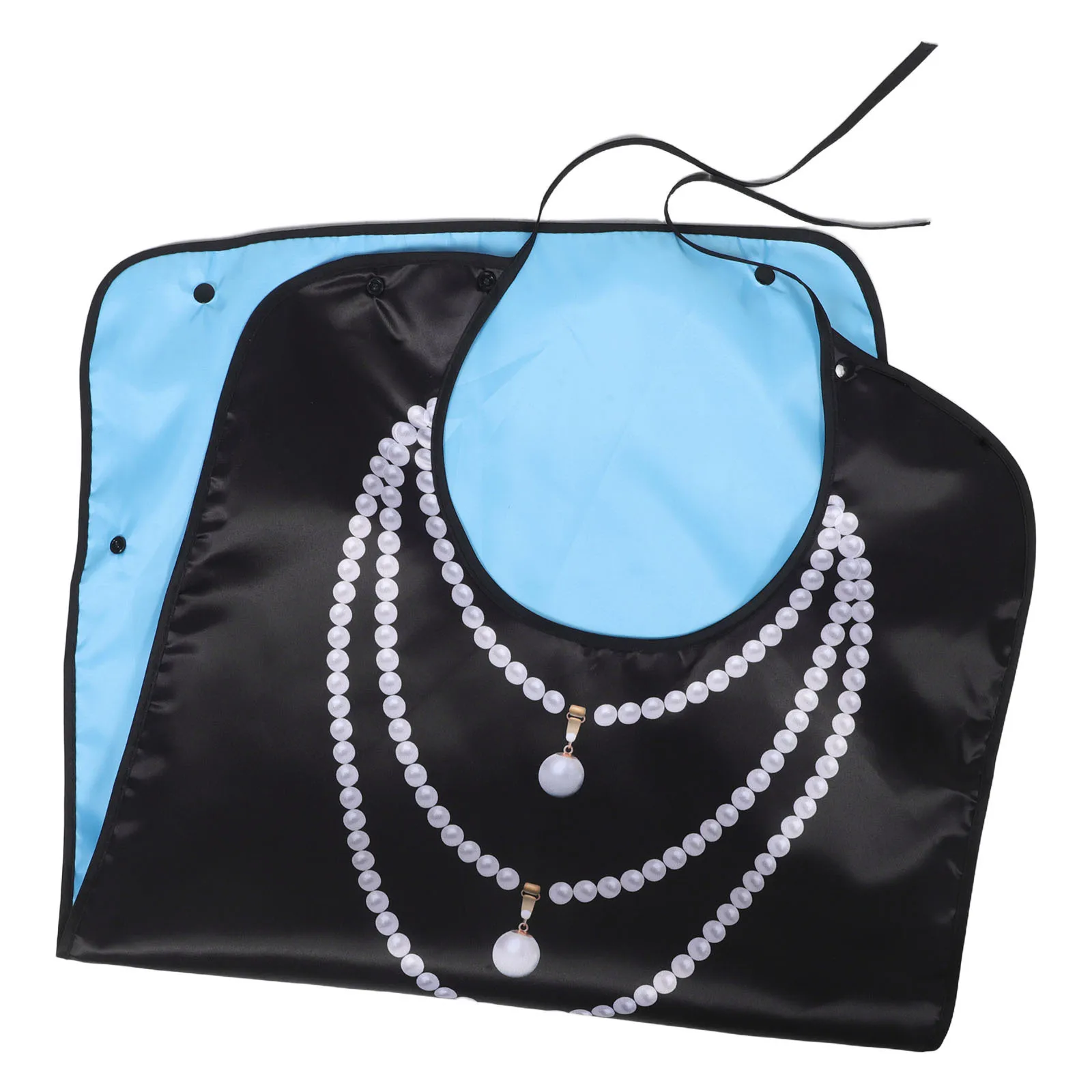 

Waterproof Adult Bib for Elderly 33.80x17.96in Lightweight Washable Dining Clothing Protector Pearl Necklace Design Mealtime