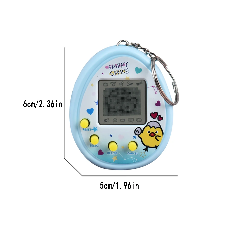 Cute Cartoon Mini Handheld Electronic Pet Game Console Random Color Virtual Pet Raising Machine Electronic Toy