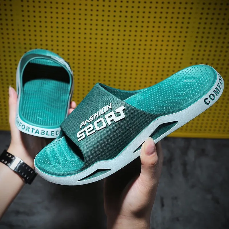 

Лето 2022, толстые парные тапочки унисекс из ЭВА, дышащие нескользящие домашние/ванные сандалии для мужчин и женщин, уличные тапочки