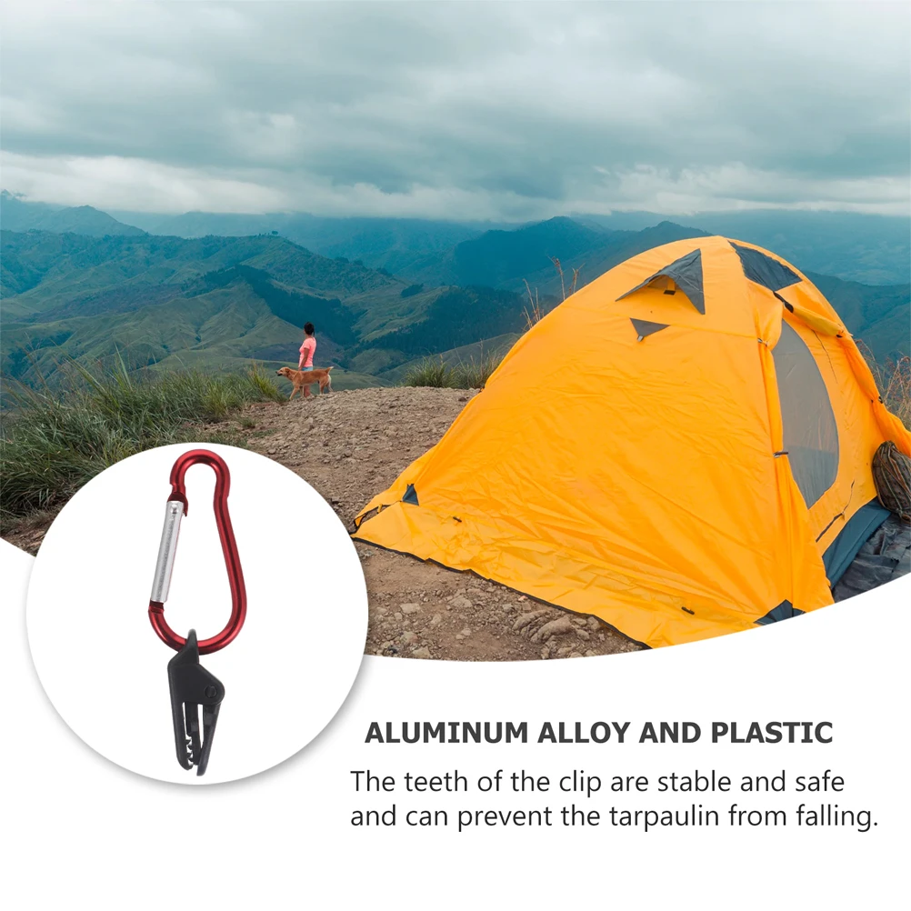

10 Pcs Tent Fixing Clips Camping Tarp Waterproof Clear Small Heavy Duty Tarpaulin RV