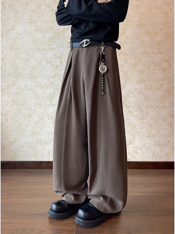 

Мужские брюки-чинос TANGZ Studio, повседневные, для офиса, с эффектом драпировки, прямые, из полиэстера, с плиссировкой