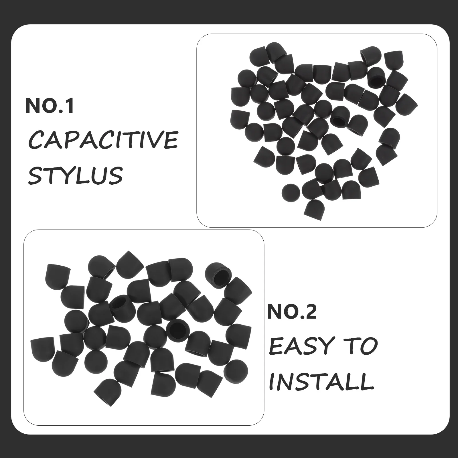 

50Pcs Capacitive Stylus Tips Silicone Replacement Pen Nibs for Touchscreen Devices Tablets Phones Touchscreen Pen Tips