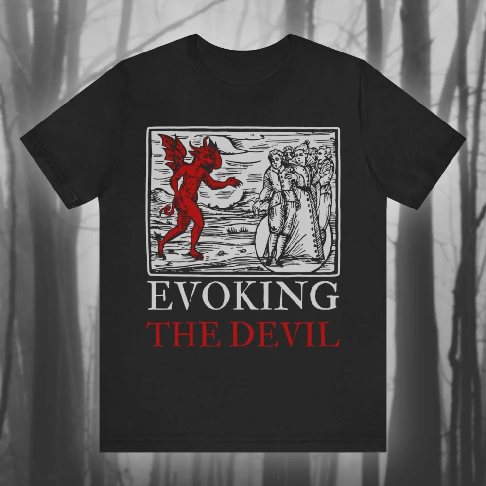 Camiseta Summon Demons II con estampado misterioso, camiseta retro de brujería, camiseta de magia negra, camiseta gótica de terror, camiseta unisex para todas las estaciones