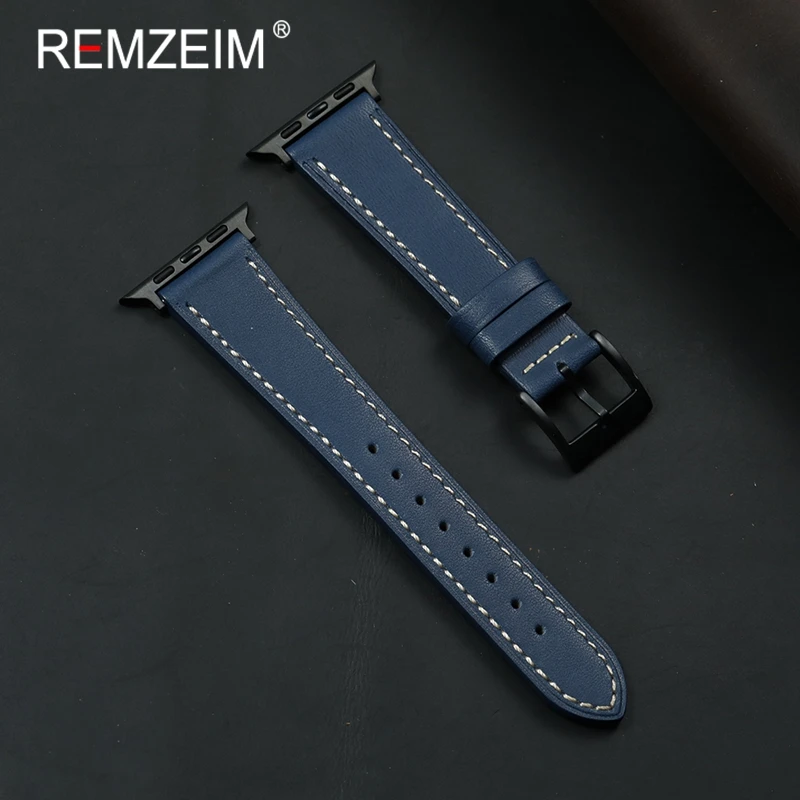 Rindsleder-Armbänder für Apple Watch 38/40/41/42/44/45/46/49 mm, handgefertigte Herren-Uhrenarmbänder für Iwatch 1–11 SE Ultra 3 2 1