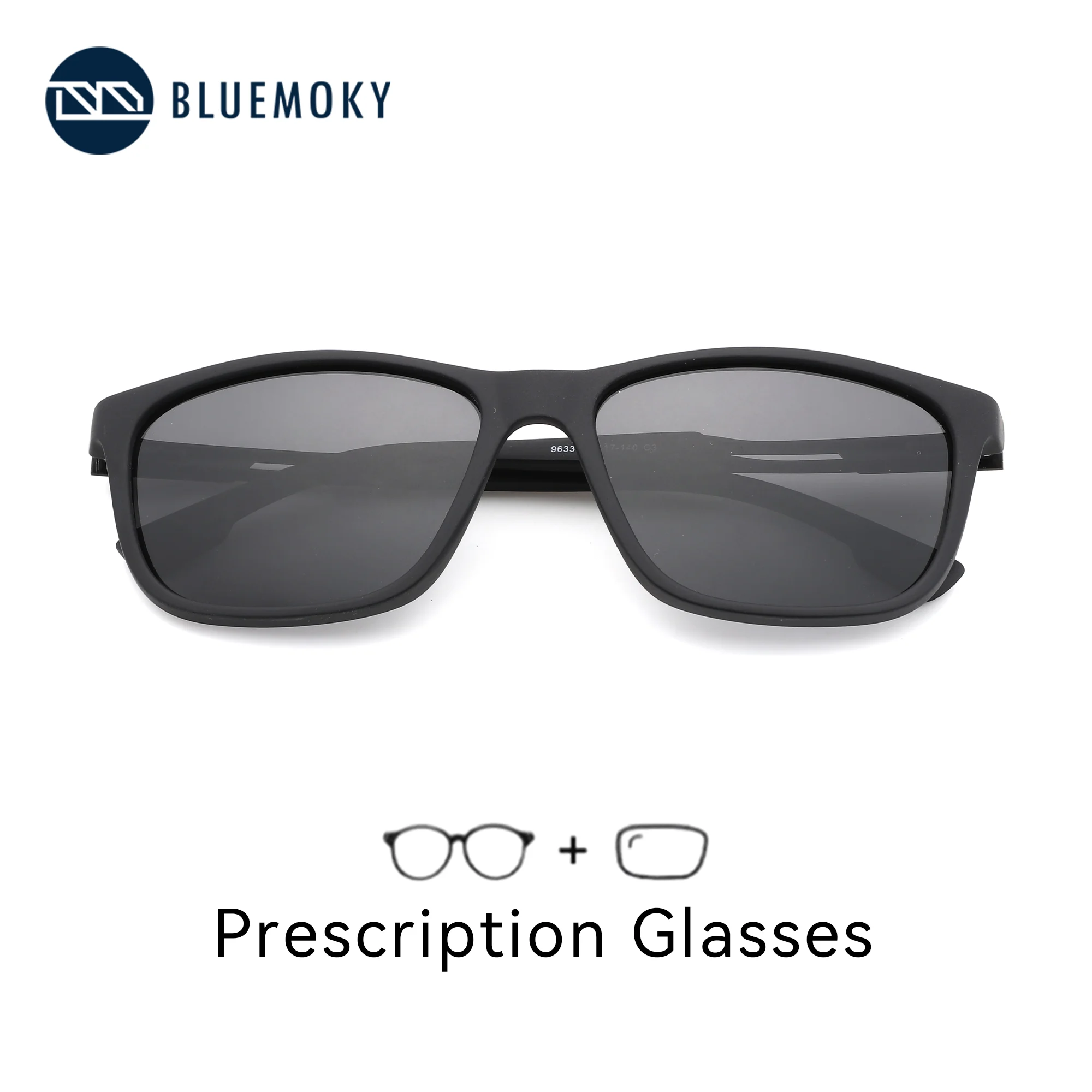 

BLUEMOKY XL размер Trend TR90 UV400 поляризационные солнцезащитные очки по рецепту для мужчин квадратные близорукость/фотохромные оптические солнцезащитные очки