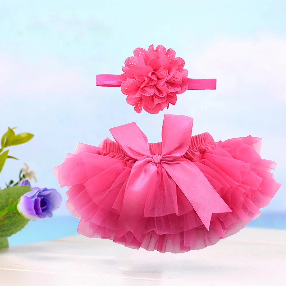 กระโปรงบัลเลต์ 1 ชิ้น พร้อมที่คาดผมดอกไม้ ชุดเด็กผู้หญิง อุปกรณ์เสริม ชุดวันเกิดเด็กแรกเกิดสีชมพูอ่อน เครื่องประดับศีรษะ ดีไซน์สวยงาม ทนทาน