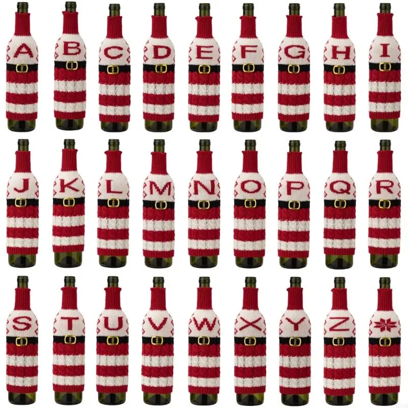 

KX4B Wine Bottle Covers Decorative Wine Bottle Toppers Dress Knitted Bottle Sleeves