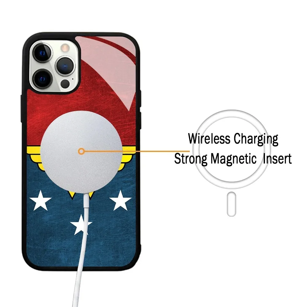 W-Wonder woman Phone Case Strong Magnetic For IPhone 15 14 13 Pro Max 11 12 Mini Alex Mirror For Magsafe Wireless Charging Cover