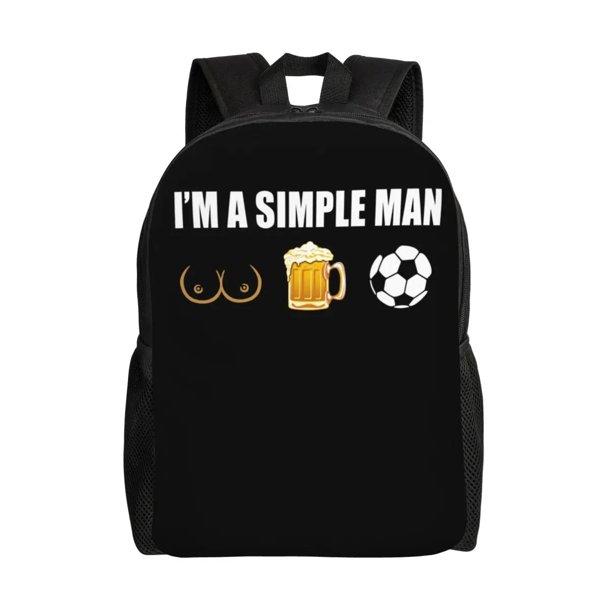 Custom Soccer I Am A Simple Man Backpacks for Women Men School College Student Bookbag Fits 15 Inch Laptop Sports Football Bags