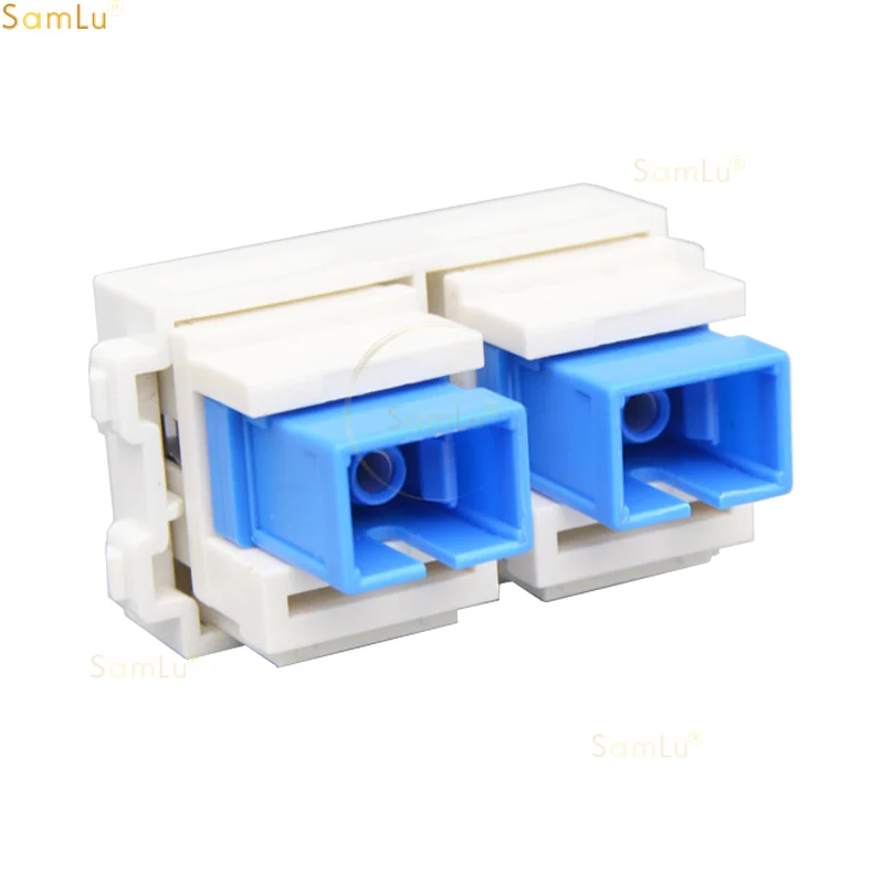 Dual SC Optical Fiber Socket Module, Jack UPC, Conector fêmea, Compatível para cabo SC, Adaptador de fio, Painel de parede Faceplate