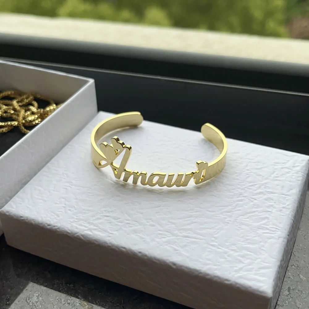 DUOYING Set Perhiasan nama kustom kalung huruf dibuat sesuai pesanan kalung nama gelang lingkar Mini baja tahan karat anting 18mm