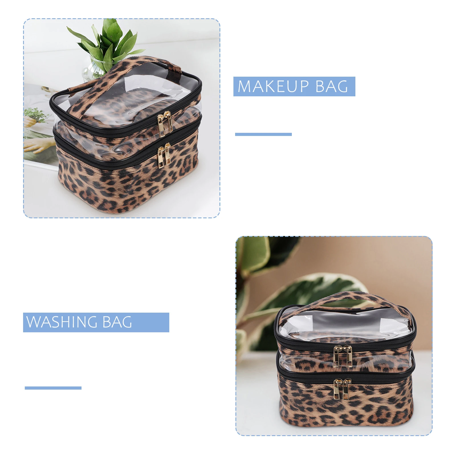 

Portable Makeup Bag Transparent PVC Storage Large Capacity Travel Washing Women Tote Brushes Multifunctional
