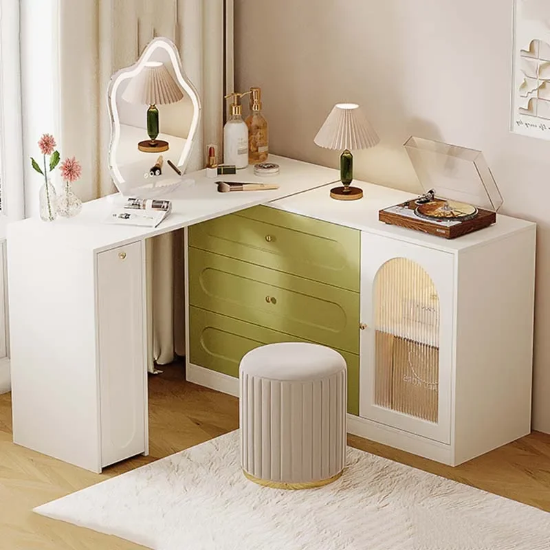 

Minimal Bedroom Dresser Drawers Green Desings Modern Wooden Dressing Table Makeup Mirror Women Comoda Pra Quarto Salon Furniture