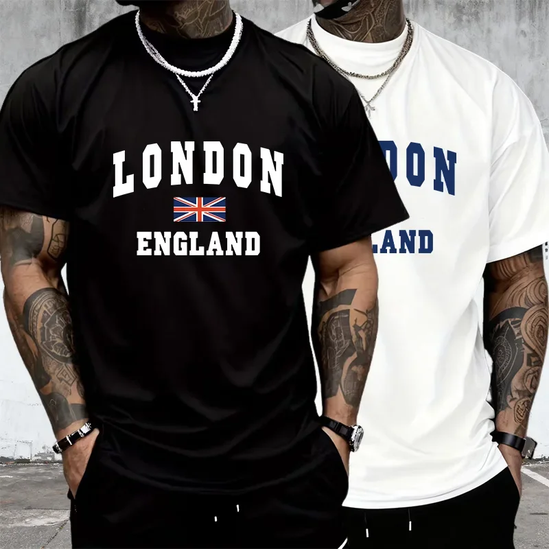 2025, Neuankömmling, Herren-T-Shirt, urban, lässig, Street-Fashion, Baumwolle, kurzärmelig, für Herren, Sommer, Frühling, Zuhause, Outdoor, Komfort, coole T-Shirts