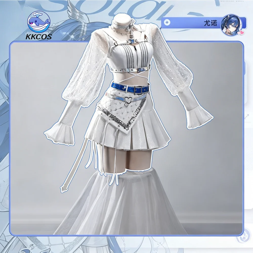 KKCos Wuthering Waves ‌Iuno‌ solar5  ‌Anniversary Cosplay Cosptume Women White Dress Halloween Carnival