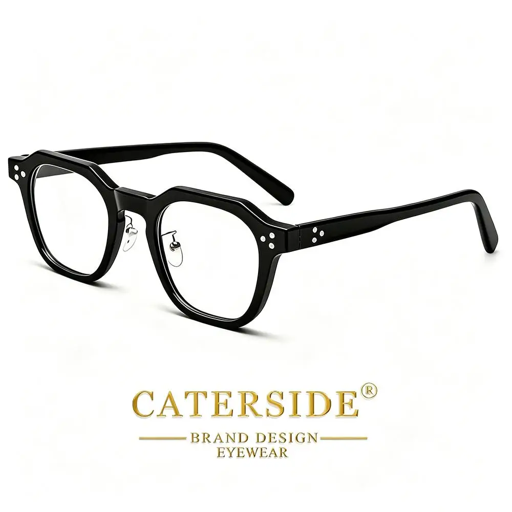 CATERSIDE Retro Herren Eckige Flache Leichte Brille Hochwertige Tr-90 Brillengestelle Damen Outdoor Business Festival Geschenkbrille – Detail 5