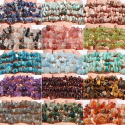 Cuentas de Aguamarina de amatistas de granate Natural, cuentas irregulares con forma de astilla de gravilla para la fabricación de joyas, pulsera Diy de 3-5mm 5-8mm