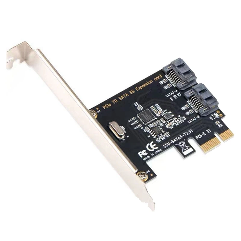 PCIe ไปยัง SATA Card PCI-E อะแดปเตอร์แปลง2-พอร์ต SATA III 6G อะแดปเตอร์การ์ดควบคุมการขยายตัว