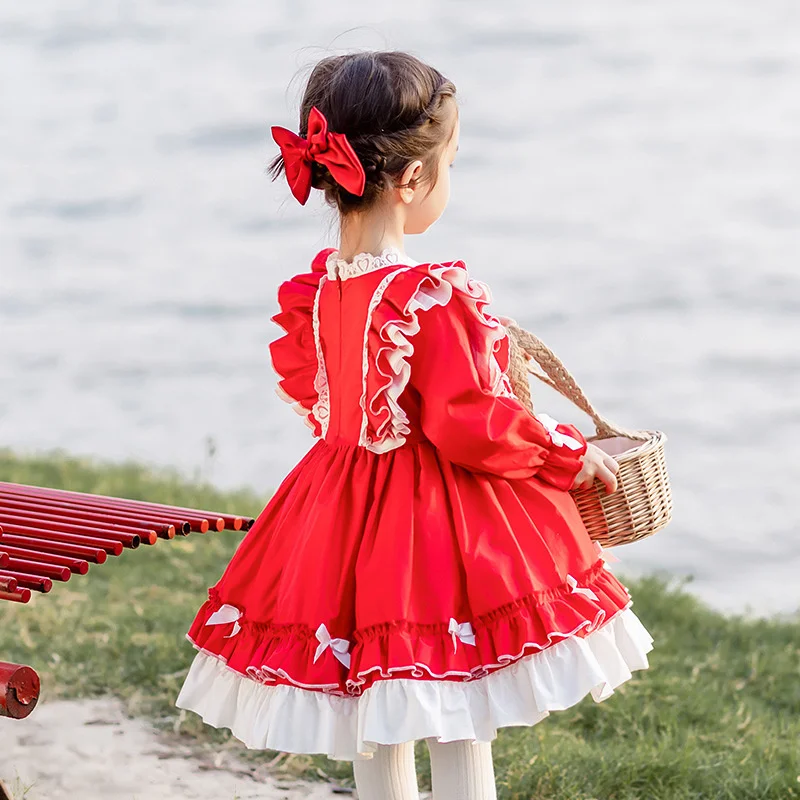 Autumn New Girls Lolita Skirt Middle and Young Children's One Year Old Princess Dress Spanish Children's Dress