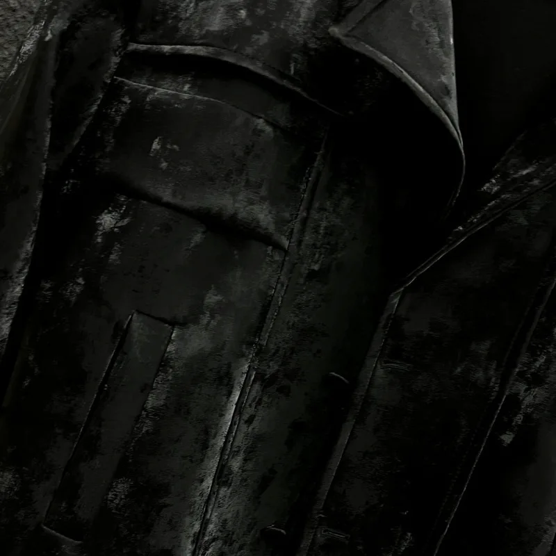 WVGA خريف شتاء جديد رجل الحبر نمط العصرية عاكسة بدوره إلى أسفل طوق جاكيتات المتخصصة شيك عادية مبطن الكتف معاطف W14800 #5