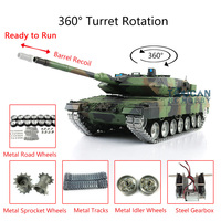 Toucan 1/16 Heng Long TK7.0 Leopard2A6 RC Tank 3889 Metal Tracks Wheels Barrel Recoil BB Airsoft Smoke Toys Cars TH17592