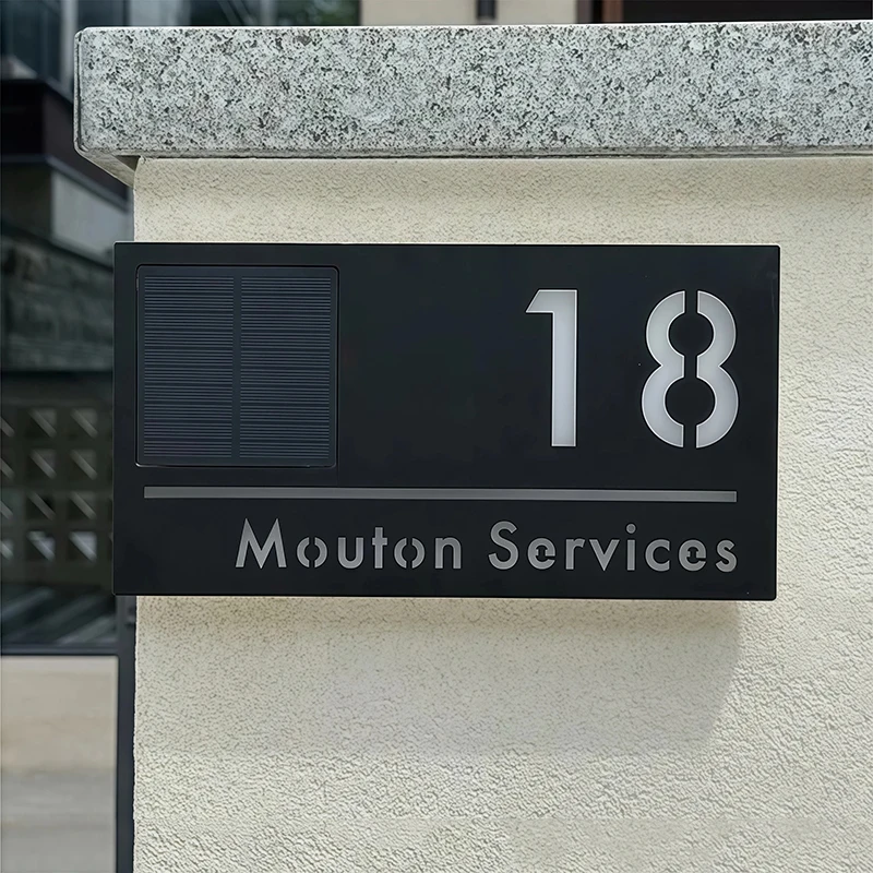 

Customized Solar House Number Sign 3D Laser Cut House Address Plate LED Illuminated House Number Outdoor Solar Lights Door Signs
