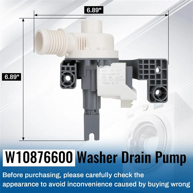 A95G 업그레이드 된 W10876600 세탁기 배수 펌프, W10727777 세탁기 배수 펌프는 W10876600VP AP6004933 PS11738156을 대체합니다.