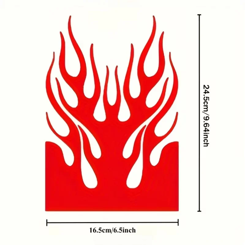 Flame‑Shaped Self‑Adhesive Motorcycle Fender Decal, Waterproof Reflective Mudguard Sticker For Honda Yamaha Suzuki Ducati KTM