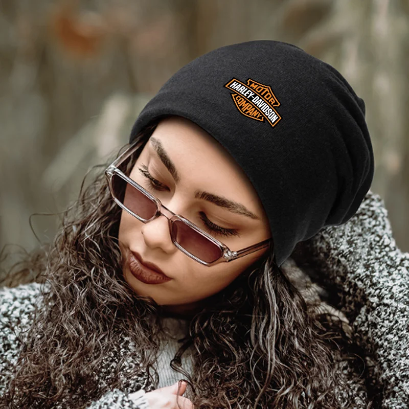 

Autumn Winter Warm Beanies Cap Hip-hop Slouchy Thicken Skullcap Casual Hat Women Men For Harley Davidson Glide Ultra Classic X48