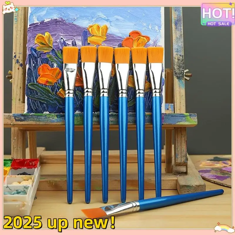 L47A-Flat Paint Brushes For Acrylic Painting,12Pcs Large Synthetic Paint Brushes Bulk With Wooden Handle For Acrylic,Crafts