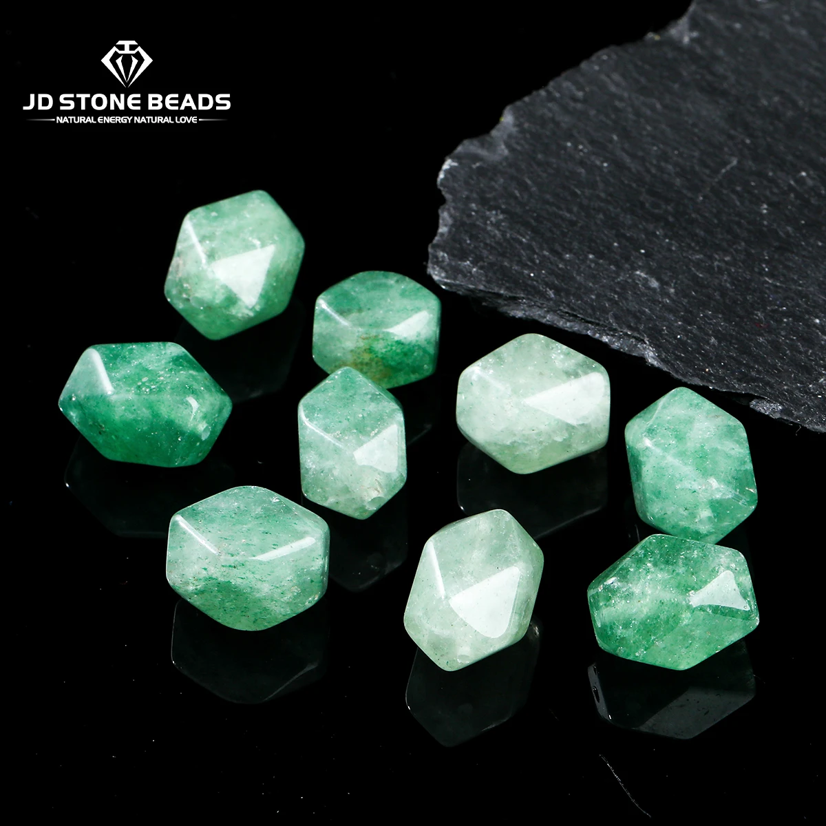 1 Pc Natural Stone Green Strawberry Quartz Faceted Irregualr Shape Bead for Jewelry Making Diy Necklace Bracelet Accessory