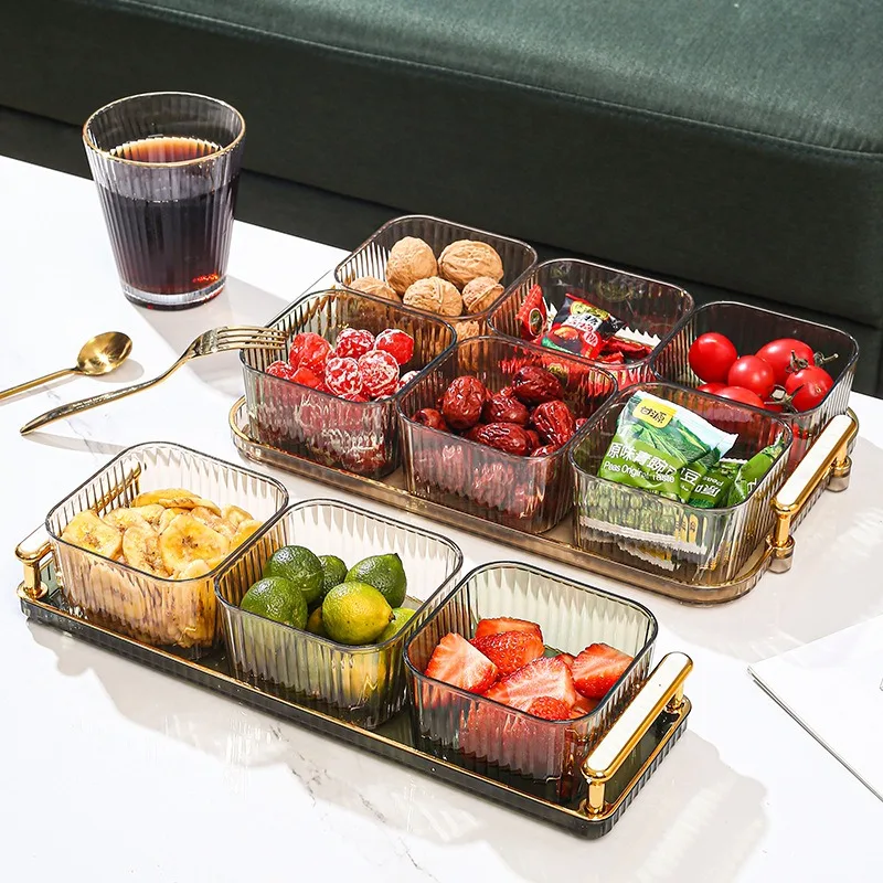 صينية تقديم مع مقبض طبق فاكهة وجبات خفيفة حديثة متعددة الوظائف غير قابلة للانزلاق #3