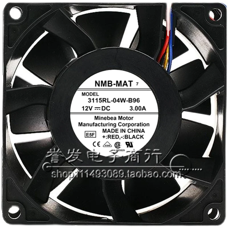 NEW ORIGINAL 3115RL-04W-B96 12V 3.00A 8038 80x80x38mm COOLING FAN RADIATOR
