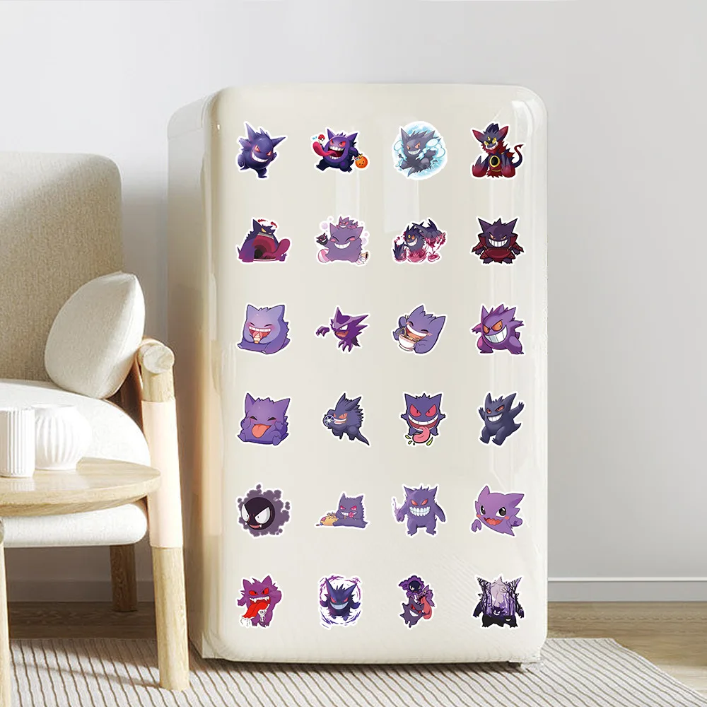 10/30/50PCS Pokemon Cartoon Gengar Stickers Cute Decals Toys Skateboard Phone Laptop Fridge Car PVC Waterproof Graffiti Sticker