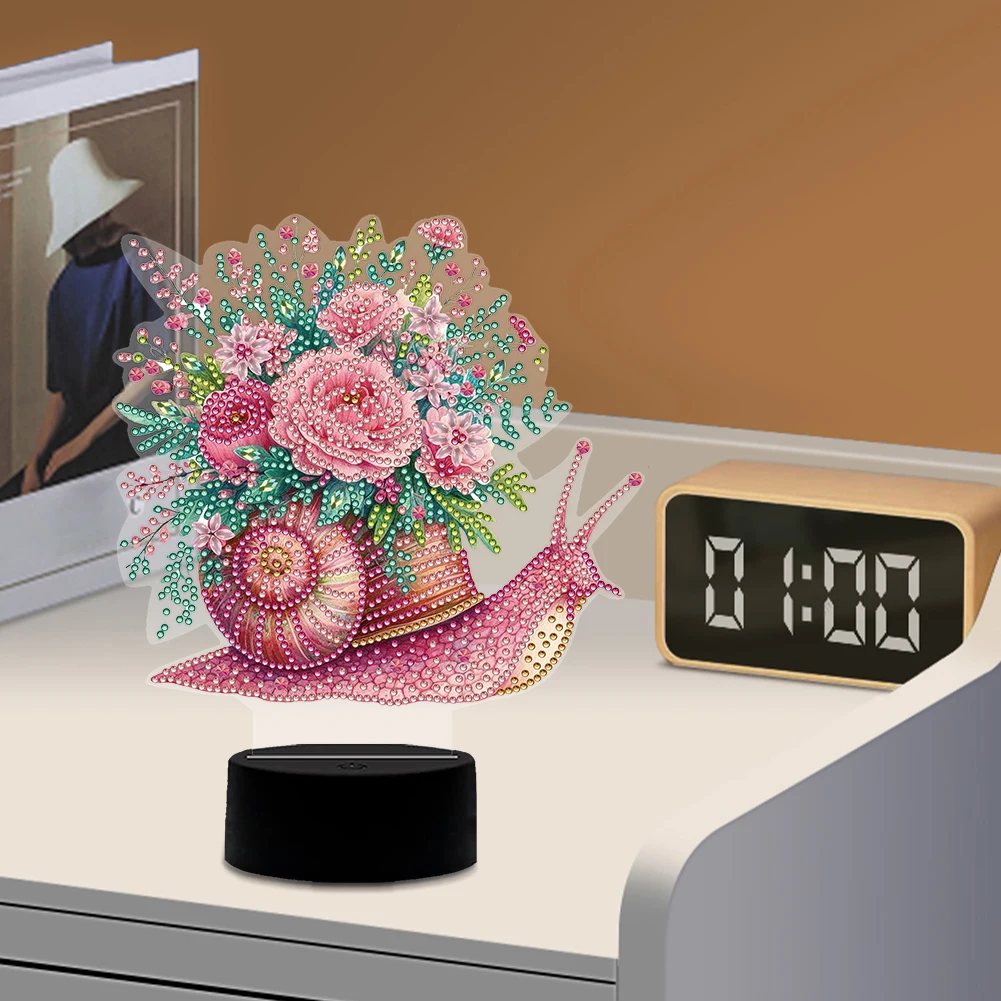 DIY الماس اللوحة LED مصباح مزدوج الوجهين الماس اللوحة أباجورة الفنون الحرف ديكور المنزل للهدايا ديكور غرفة نوم