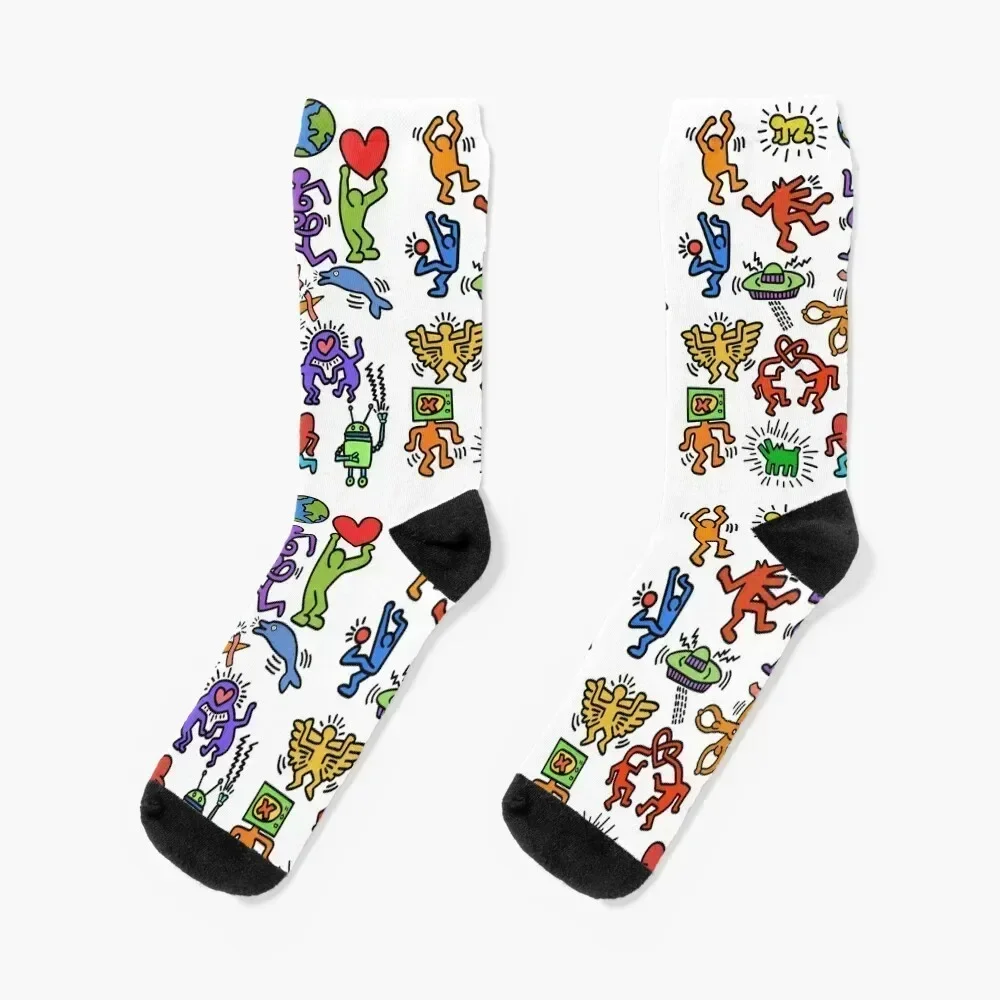 Haring Symbols Socks christmass gift Men's summer Male Socks Women's