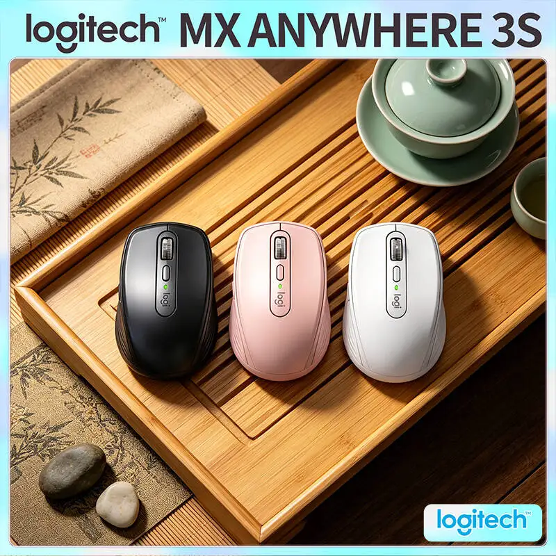 Logitech MX Anywhere 3S Productivity Mouse - 8000 DPI, MagSpeed Scroll, Silent Click, USB-C Fast Charge for Office Work